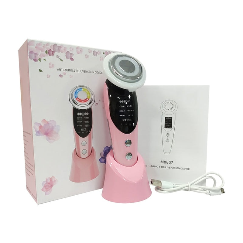 7-in-1 Advanced Face Lift Device - EMS RF Microcurrent Skin Rejuvenation & Anti-Aging Facial Massager with Light Therapy