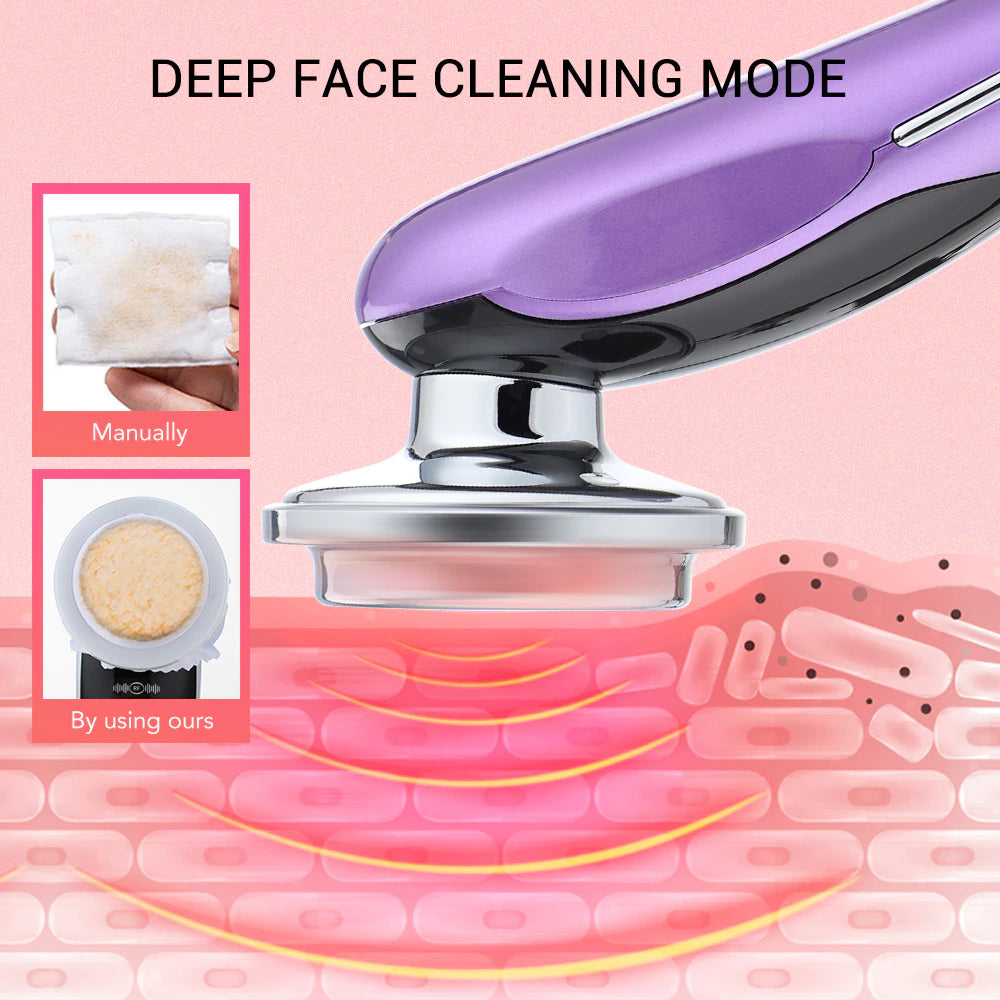 7-in-1 Advanced Face Lift Device - EMS RF Microcurrent Skin Rejuvenation & Anti-Aging Facial Massager with Light Therapy